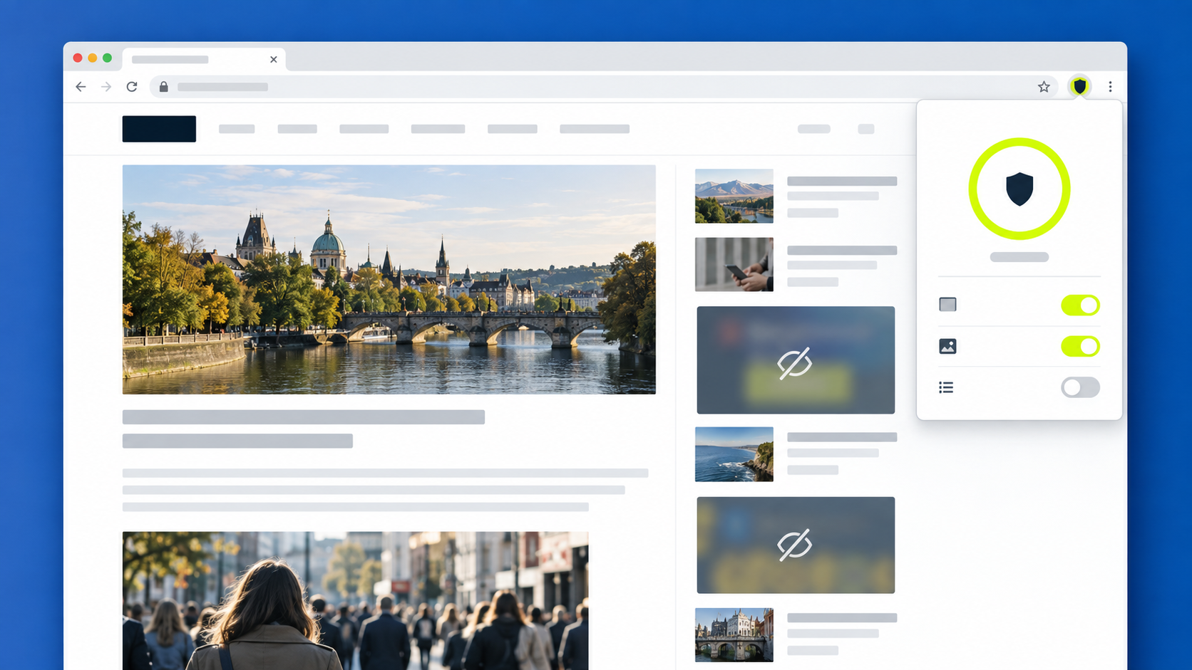 Bet Blocker controls alongside a calmer browser page